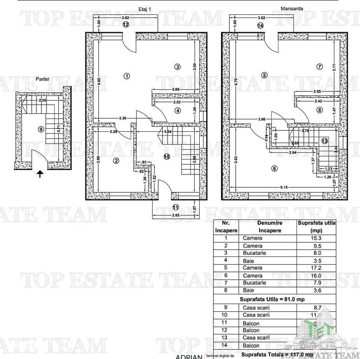 Apartament 4 camere tip duplex+parcare in Varteju-Magurele