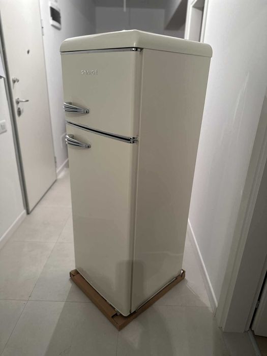 Snaige FR24SM-PRC30E, Frigider cu 2 usi Retro, 209 l, H 147.5, Crem