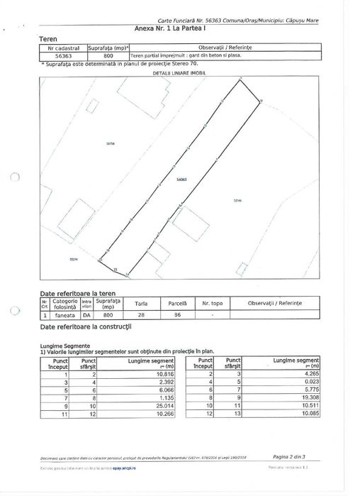 Teren Intravilan 800m Capusu-Mare
