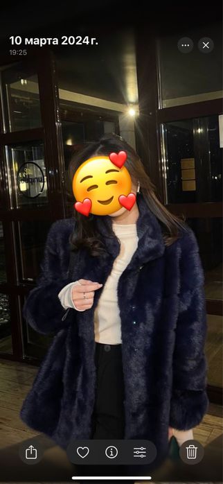 Норковая шуба, яркий графит