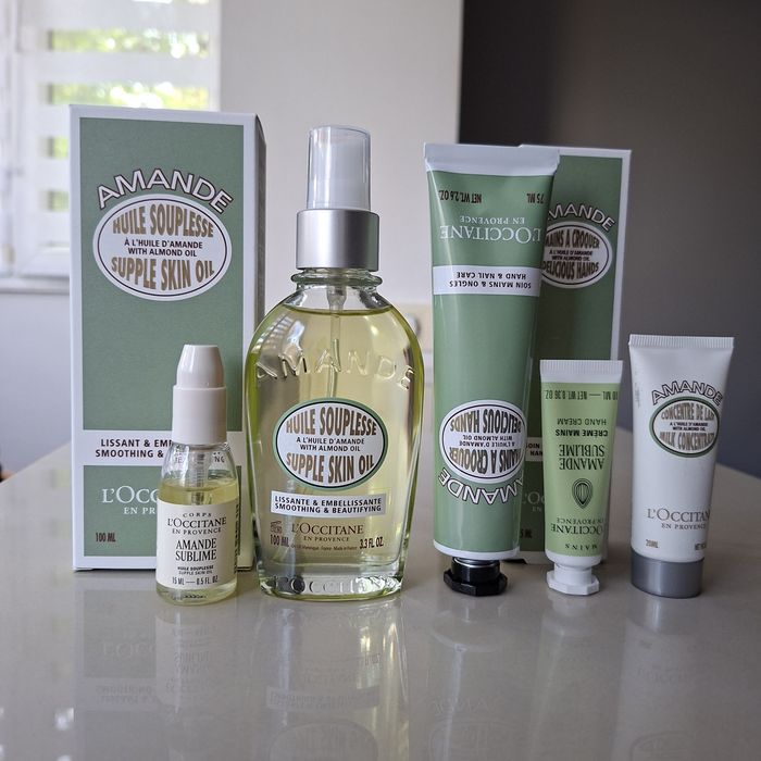 Set L’Occitane Amande – ulei corp 100 ml + 4 produse pentru mâini și corp