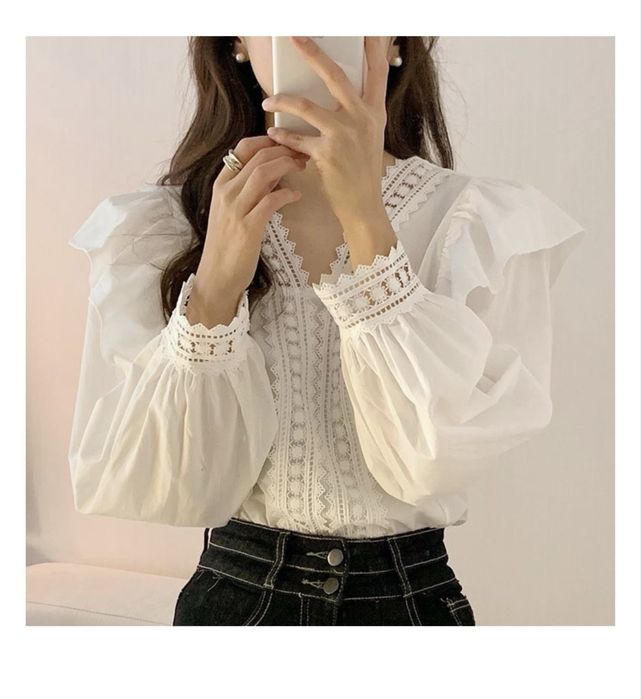 Блузка белая класический