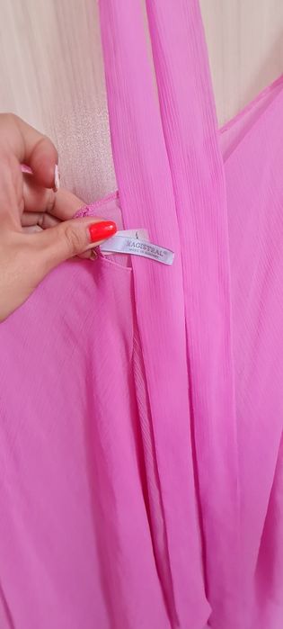 MAGISTRAL плажен розов комплект от рокля и топ/ туника с камъни