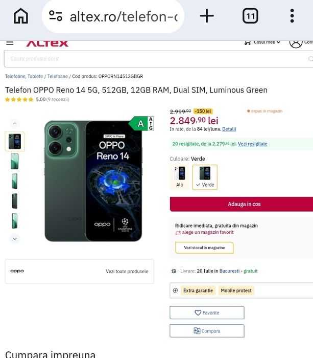 Oppo reno 14 5G 512 gb nou de sigilat