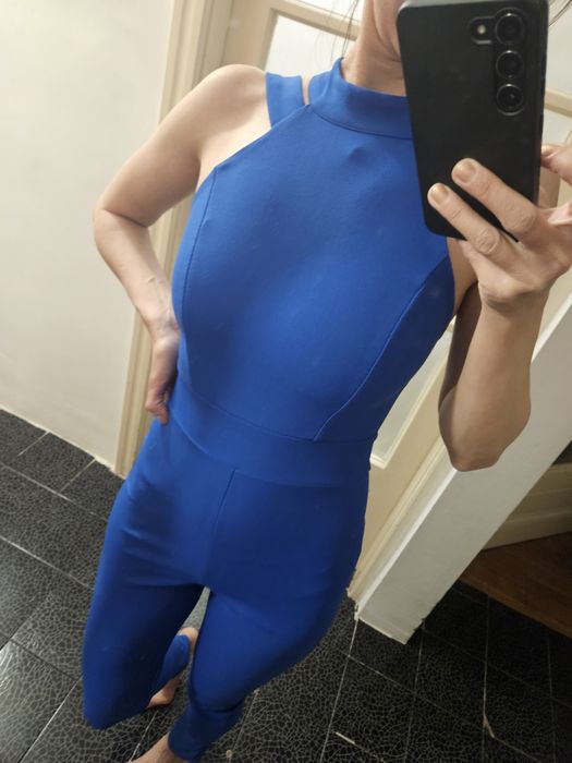 Salopetă albastru electric