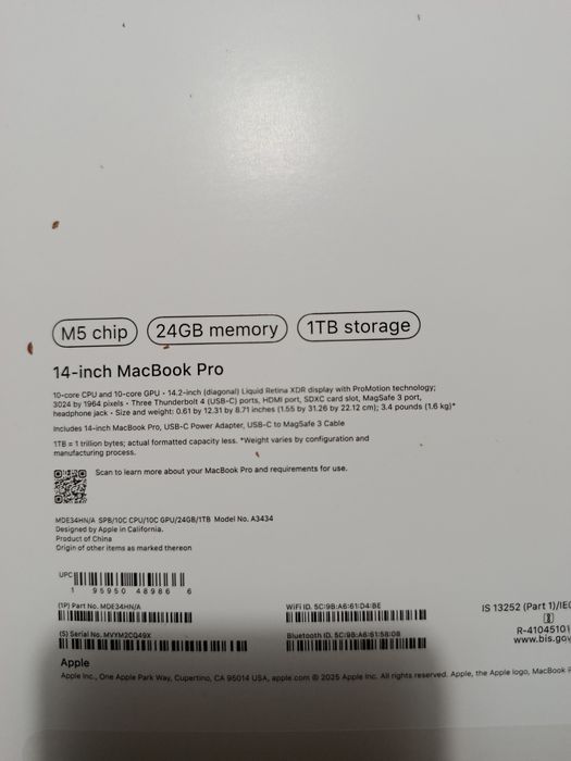 MacBook Pro 14 M5 24 1TB
