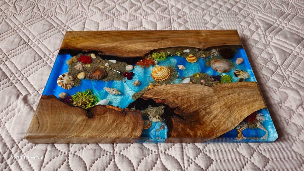 Дъски за мезета от дърво и епоксидна смола