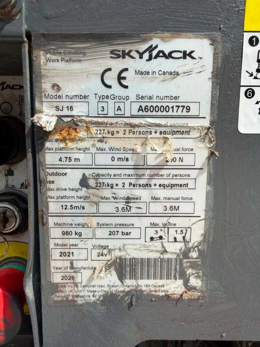 Nacela electrica Skyjack SJ16 an 2021 cu baterii noi( Genie, Skyjack, JLG, Haulotte)