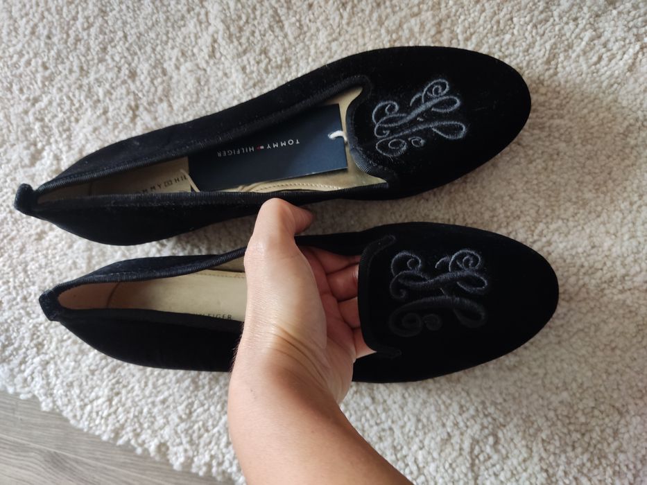 Balerini catifea loafers flats Tommy Hilfiger