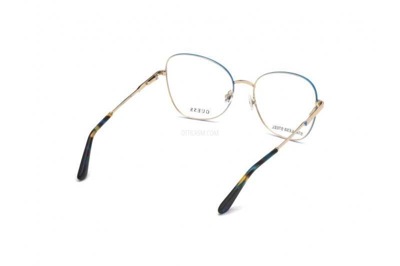 GUESS – Дамски метални рамки за очила "BLUE & GOLD" нови с кутия