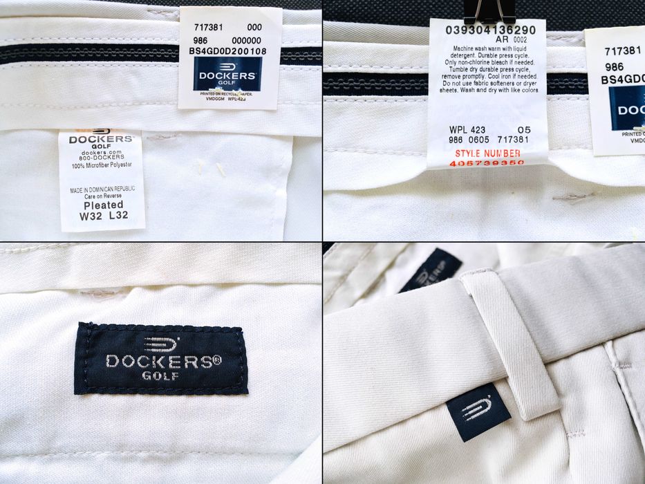 VINTAGE 2005 DOCKERS® Golf by LEVI'S® Pleated Trousers — W32 L32