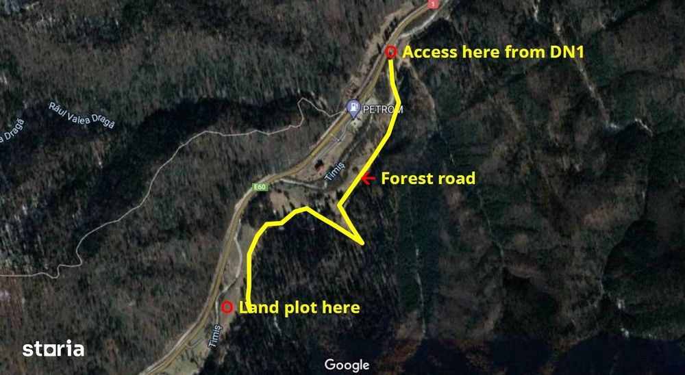 Timisu de Jos, Valea Barbului - Petrom -Teren  intravilan de 4,500 mp.