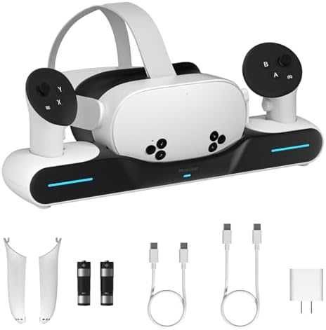 VR зарядна станция за Quest 3S – Компактен и стилен дизайн 20W адаптер