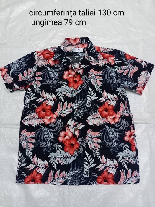 Camasi Hawai inflorate 52 are 130cm de jur împrejurul burții