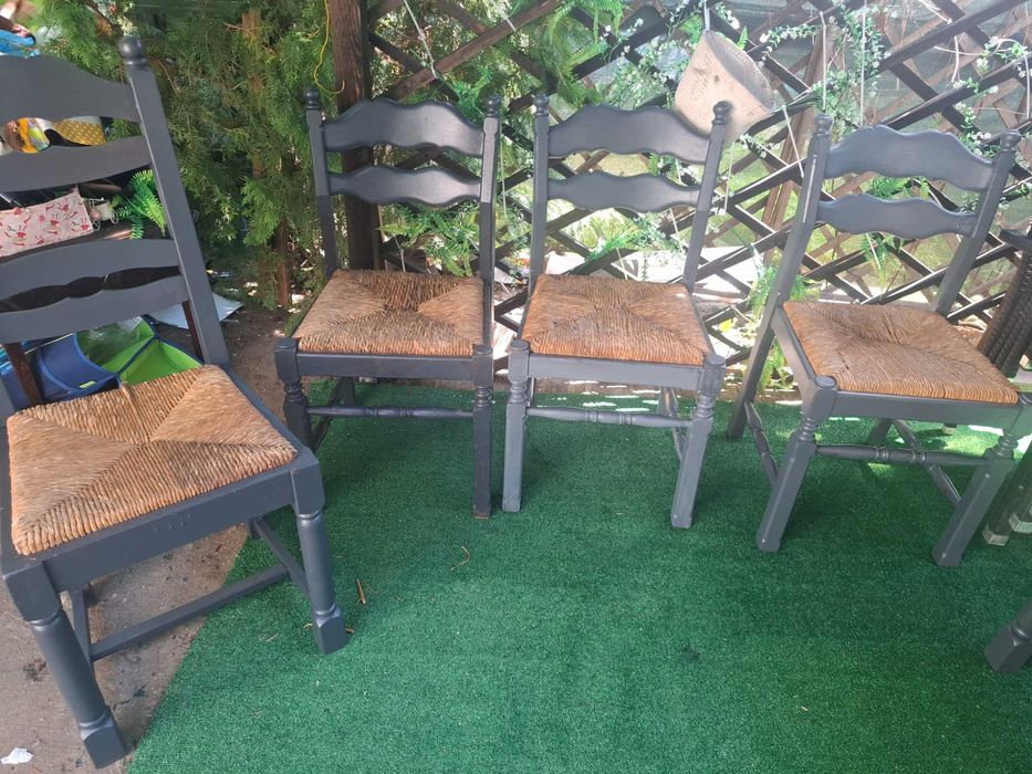 6 scaune lemn   pt gradina