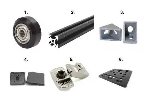 V-Slot конструктивен алуминиев профил  2020 2040 CNC и колела с лагер