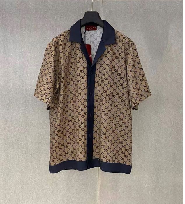 Gucci Сатенен мъжки комплект, сет, риза и къс панталон.