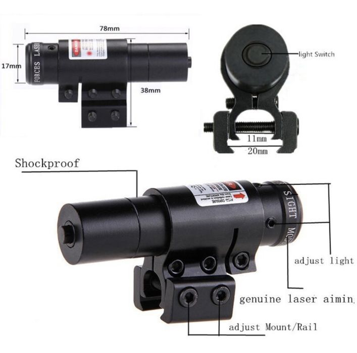 мерник прицел бързомер лазер червена точка за пистолет еърсофт оптика