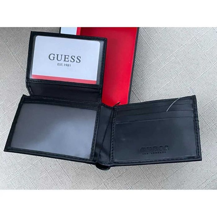 Мужской бумажник GUESS - черный из натуральной кожи