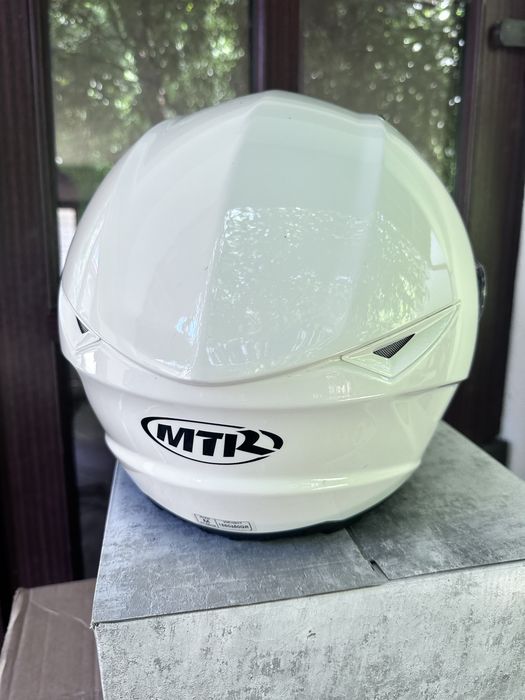 Casca moto MTR  alb perlat, marimea S M L XL nou