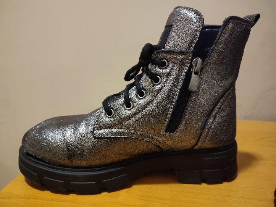 Ботуши, 36, боти 35 сребристосиво, ном 34 леопардов принт