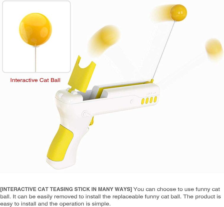 Интерактивна игра за котки- пистоет с топка и перо Qingquan