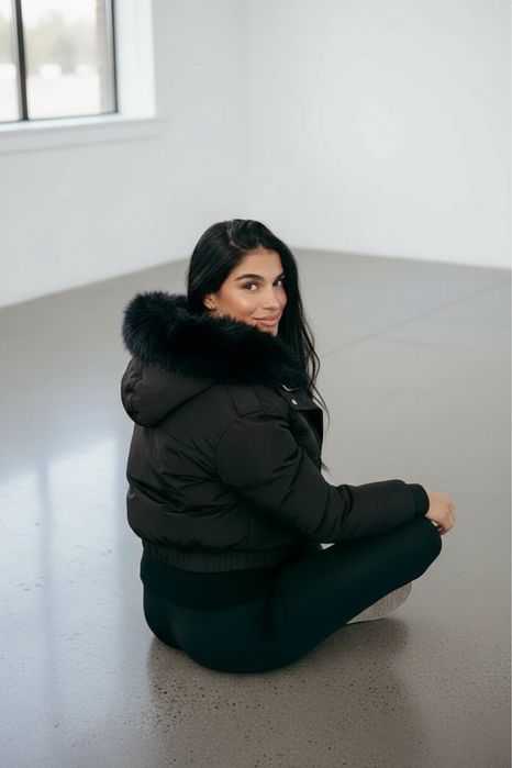 Уникално зимно яке с пухена яка три цвята