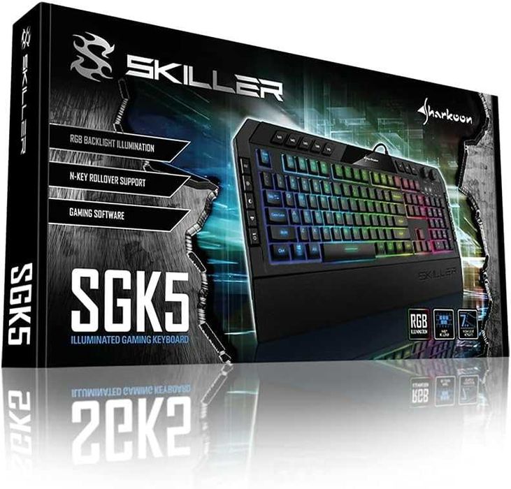 Sharkoon SKILLER SGK5 гейминг клавиатура, черен, немска, Rubberdome
