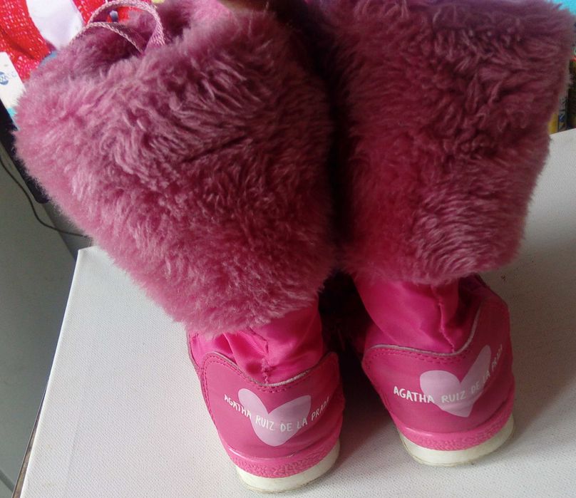 Детски ботуши апрески розови за момиче зимни боти момичешки