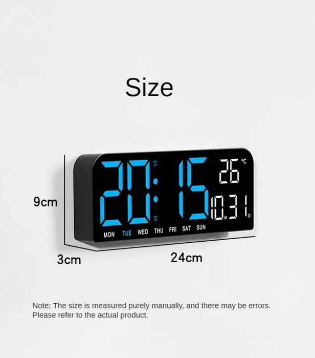 Часы настенные электронные для дома 24 см GH 0707