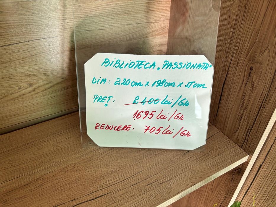 MOBILĂ NOUĂ : Bibliotecă, Dulap alb cu 2 uși glisante,
