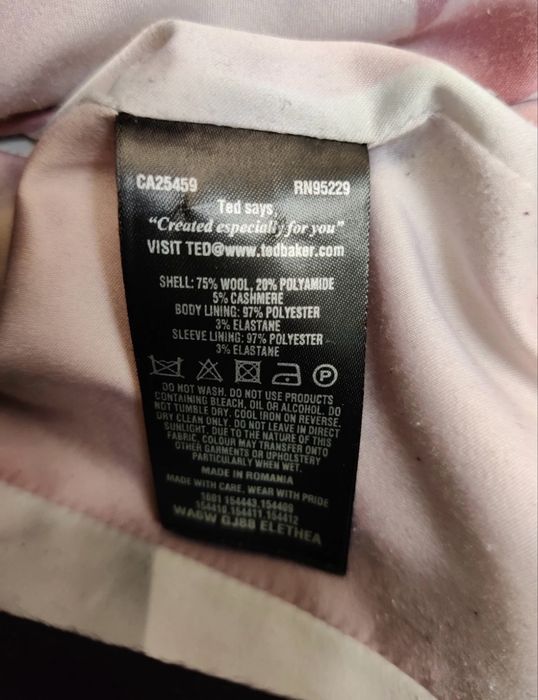 Вълнено палто Ted Baker XS