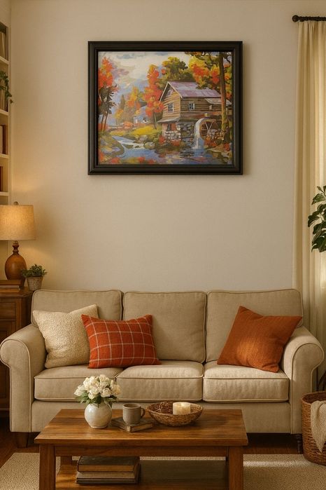 Картина «Тихая осень у старой мельницы»