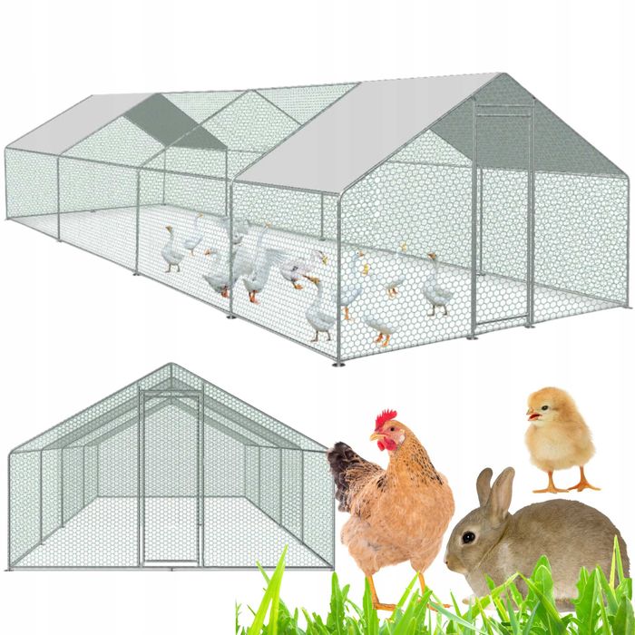 Птичарник 8х3м Клетка за пилета Кокошарник кокошарници клетки кокошки