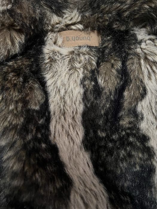 Vesta dama denim cu blana