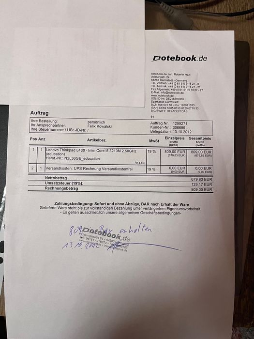 Lenovo ThinkPad L430 - за части