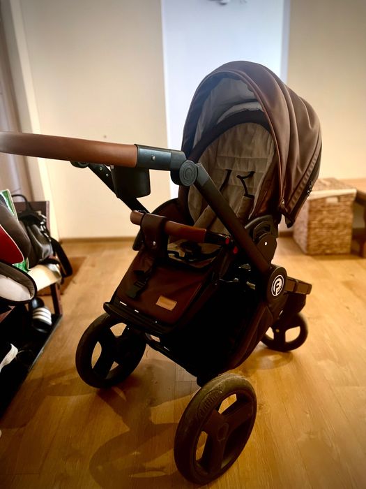 Cărucior Krausman Topaz lux maro 3 în 1 + cadou