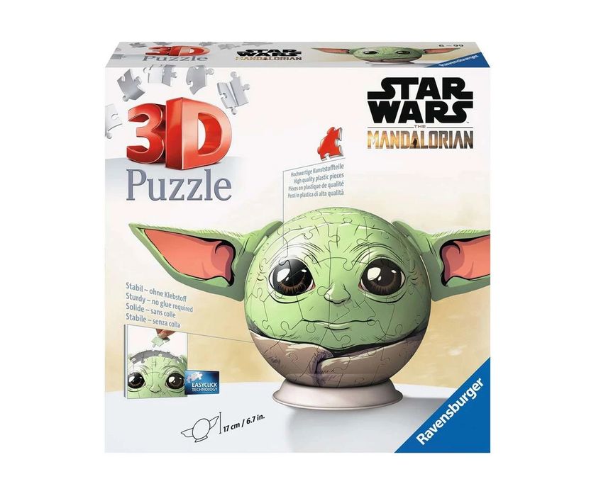 3D Пъзел топка Ravensburger 72 ел. - Мандалорецът: Грогу