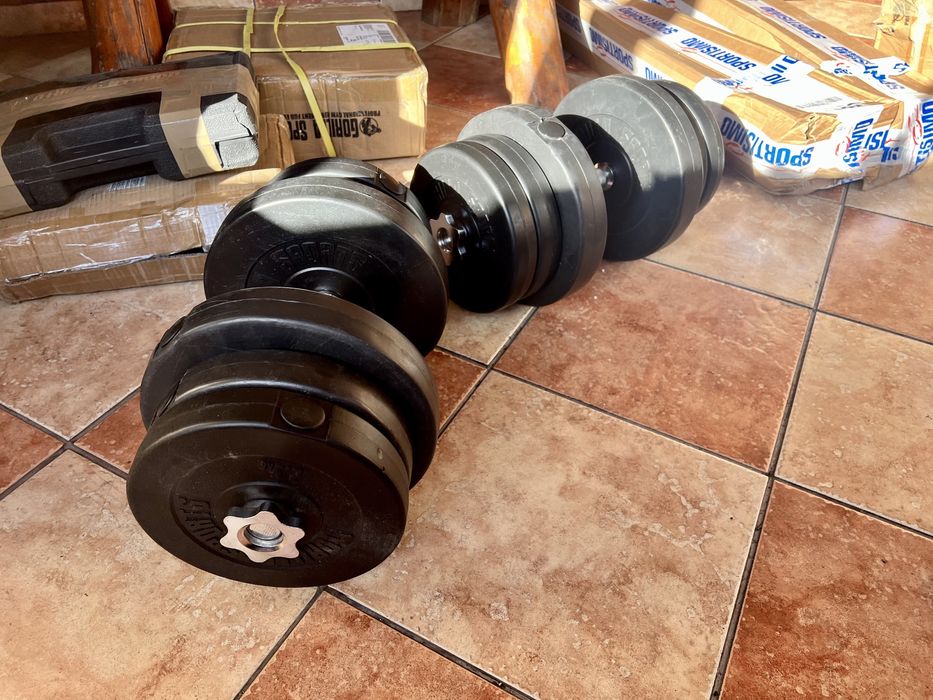 Gantere reglabile noi 23 kg+23 kg=46 kg made in germany bari otel cu p