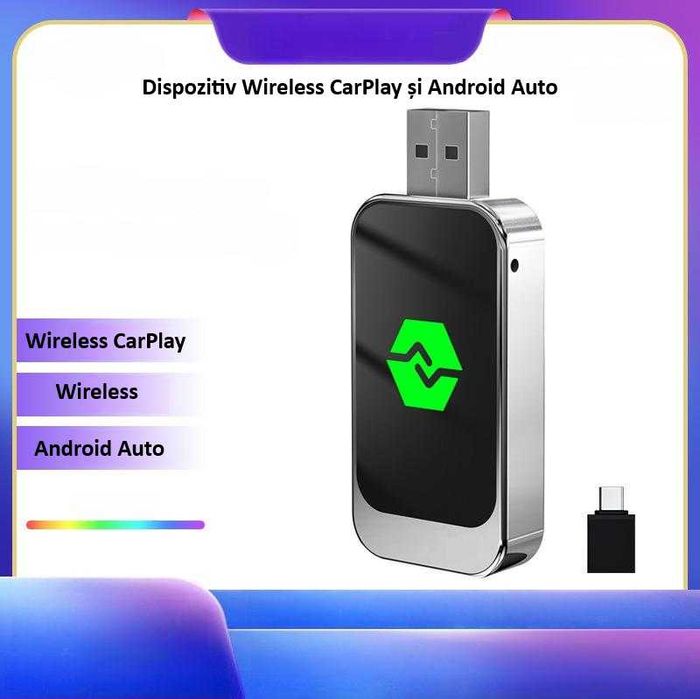Adaptor Wireless Android Auto/Apple Carplay ZYTEQ® Q1BZ Universal, Nou