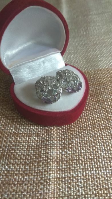 Серьги новые серебро с натуральным камнем
