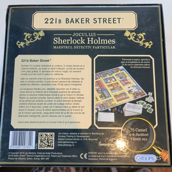 Joc de societate Sherlock Holmes 221b Baker Street