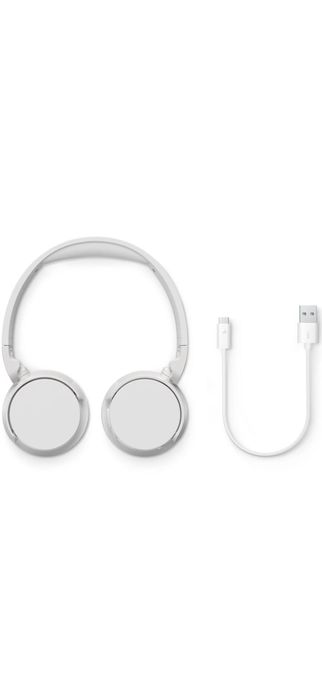 Casti On-Ear Philips TAH4209WT/00, Wireless, Bluetooth, Microfon, Autonomie 55 ore, Alb