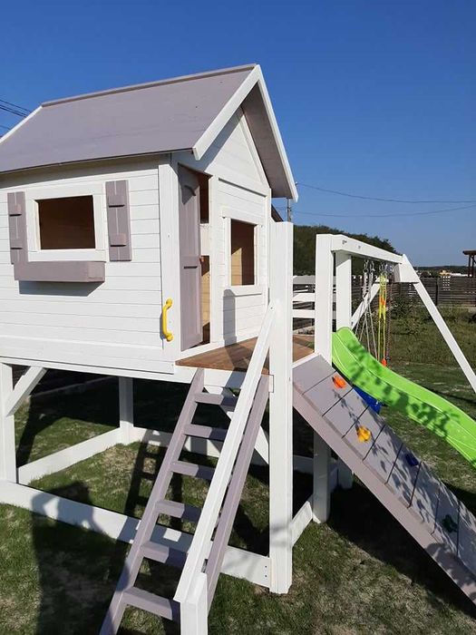 *New*  Casuta copii Emma, loc de joaca, tobogan, escalada, leagane