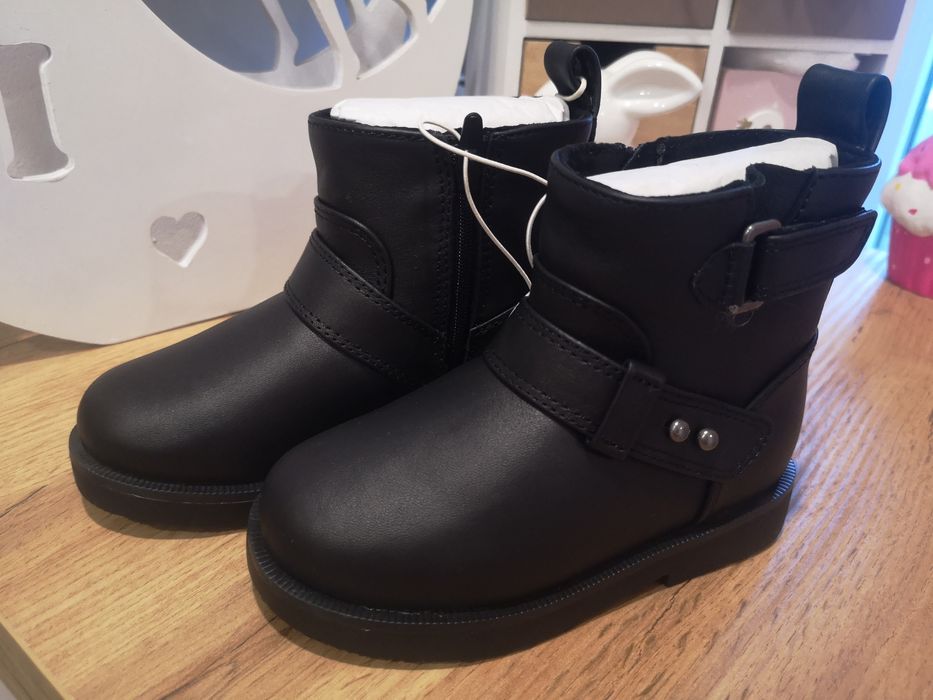 Детски черни боти Зара Zara естествена кожа