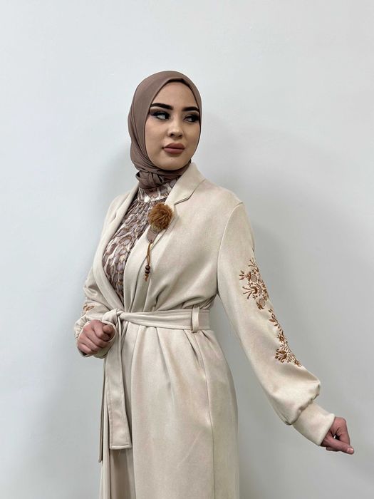 Длинный кардиган - ручная работа.