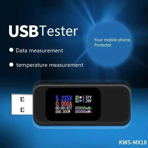 Tester digital USB 10 in 1 Voltmetru Ampermetru 0-30v 5A