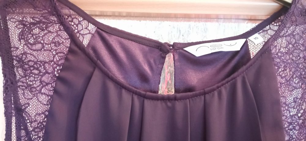 Rochie violet cu dantela sus