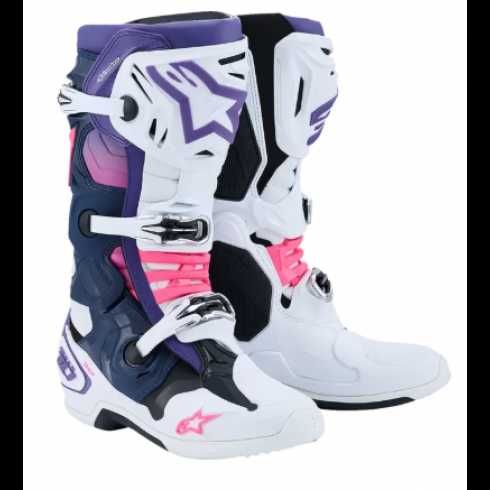 Мотокрос ботуши ALPINESTARS TECH 10 white/navy/pink/violet
