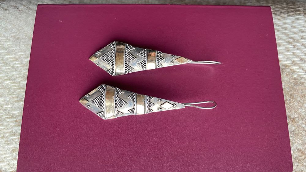 Сребърно златни обици накити